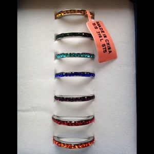 Set of 7 Austrian crystal stackable bands.